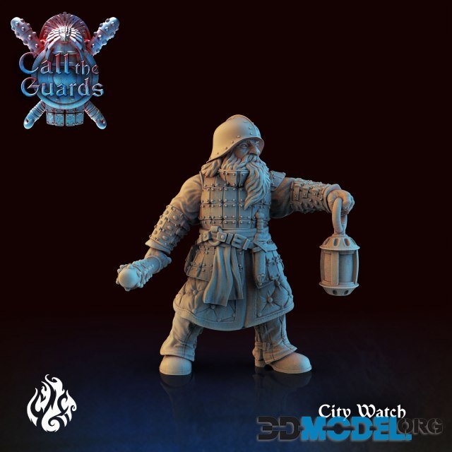 3D Model – City Watch – Dwarf – Sculpture