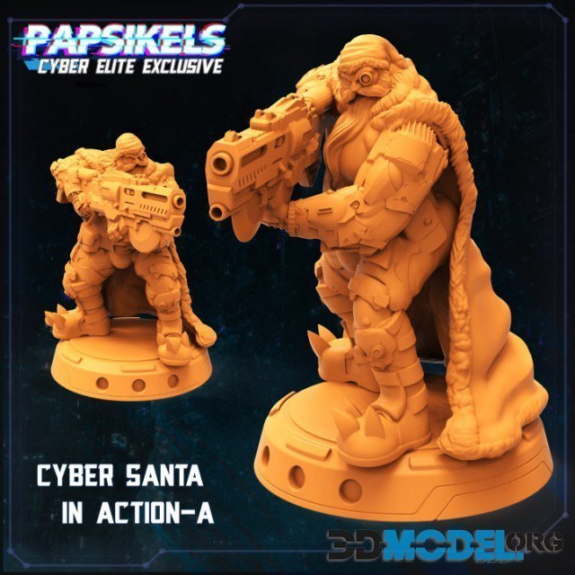 Cyber Santa Action – A – Printable Sculpture