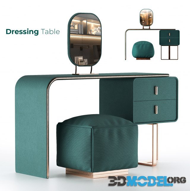 Dressing Table with pouf