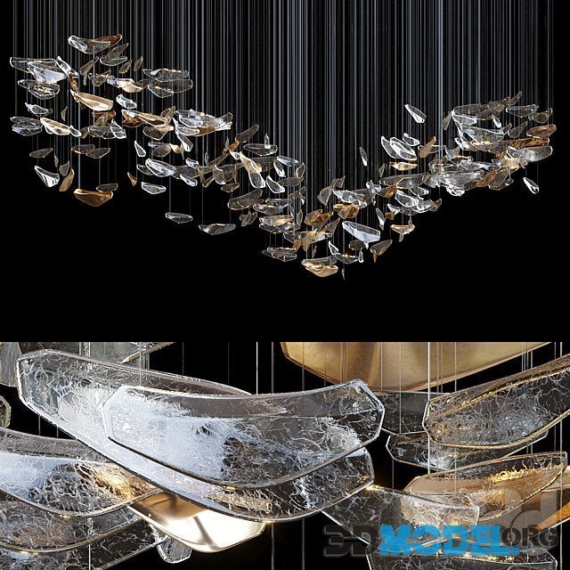 Metal and Glass Droplight by Vargov Design