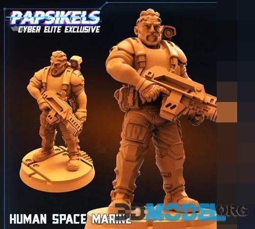 Human Space Marine Captain ARK (no helm) – Sculpture