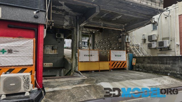 Japanese abandoned garage scan PBR