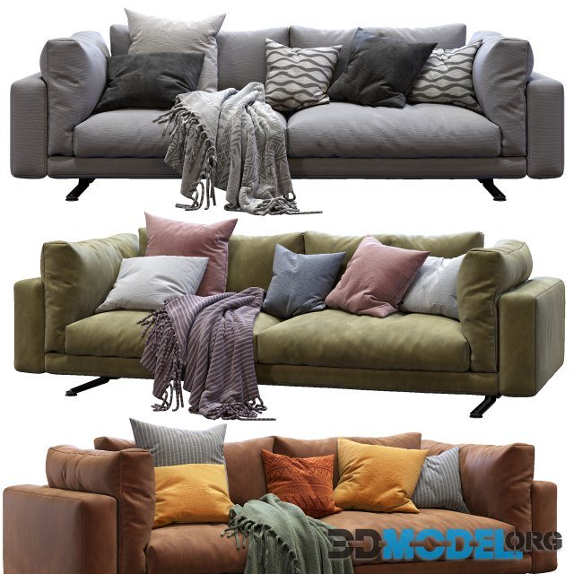 3 color version of Living divani Floyd Hi sofa