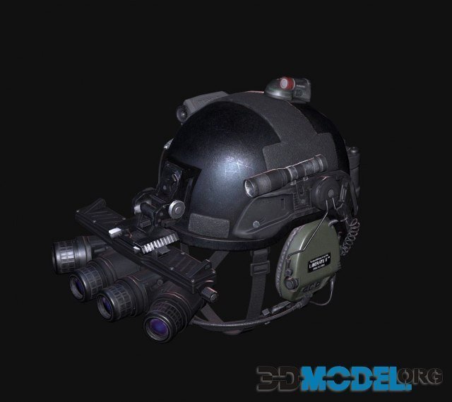 Military Helmet with Night Vision Goggles PBR