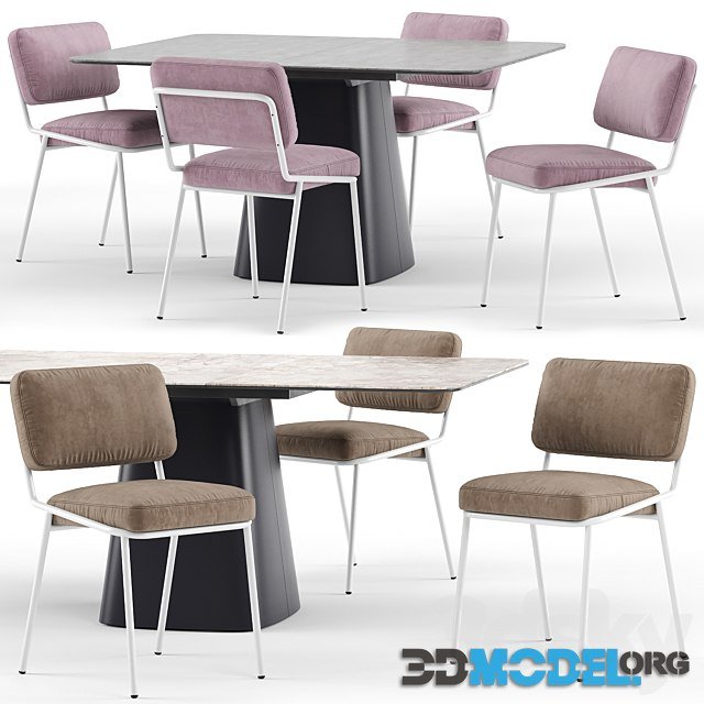 Sixty Chair by Connubia and Hey Gio Extending Table by Calligaris
