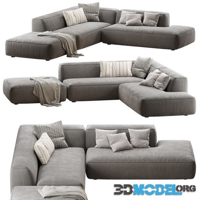 Sofa Lema CLOUD with plaid and pillows