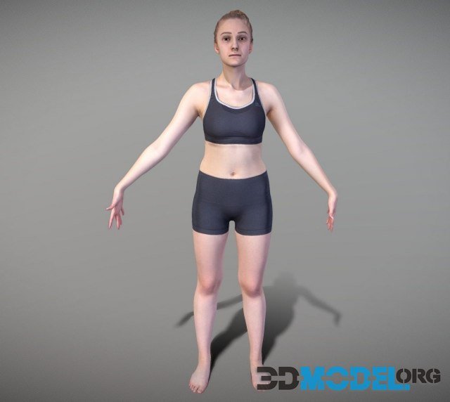 Sporty woman ready for animation 118 PBR