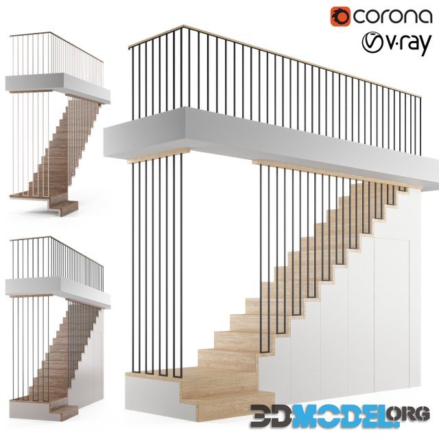 Modern Staircase with Storage