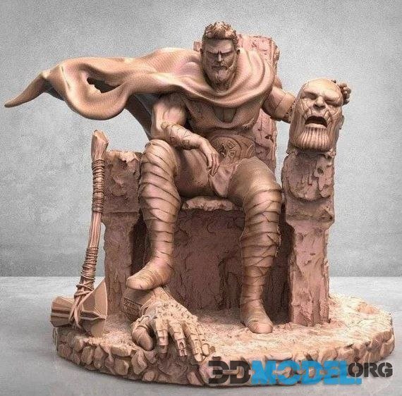 Thor Thanos in the throne – Sculpture