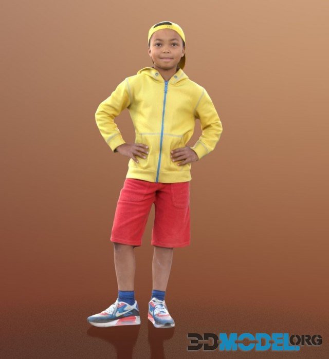 Zachary boy in children's clothes (3D scan)