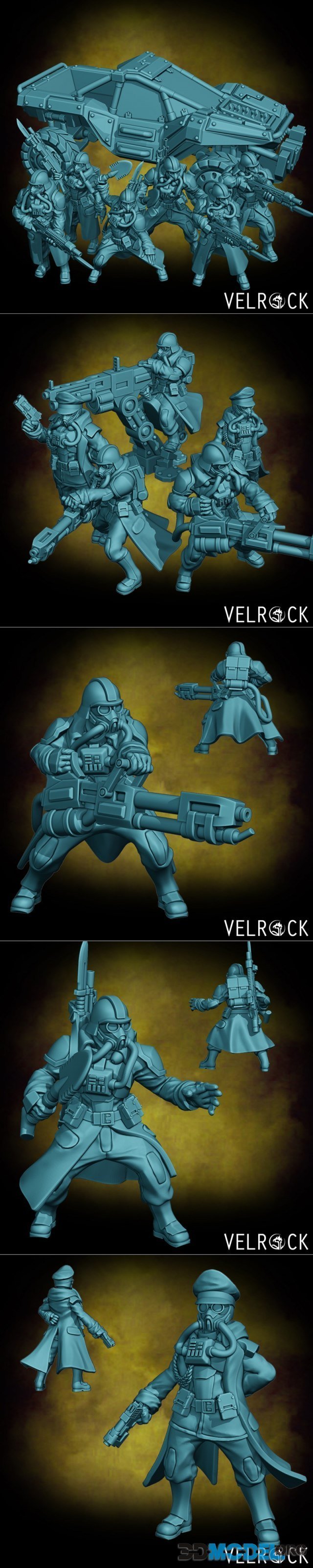 Velrock Art - Tempest Guardsmen Trenchers 1-2 and Mudrunner – Printable
