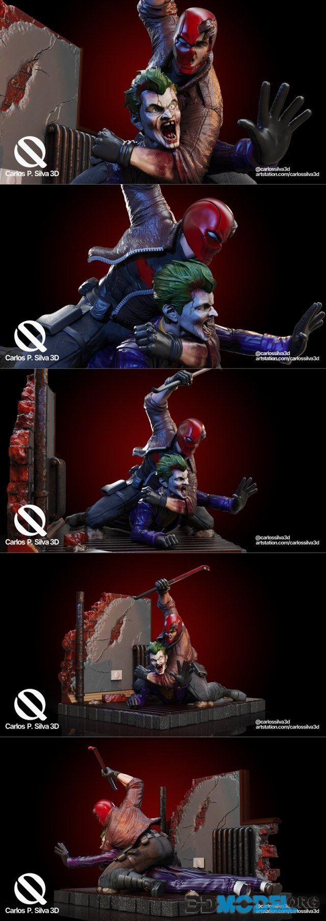 3D Model Red Hood Vs Joker Printable