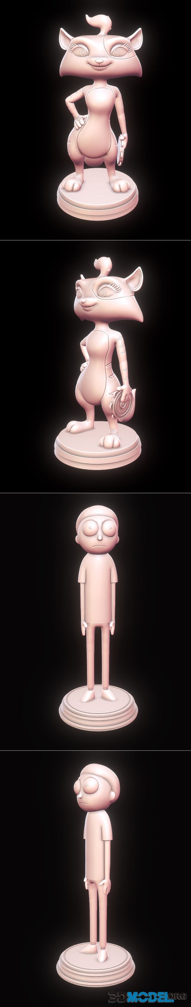 3D Model Tambourine Cat Barnyard And Morty Smith Printable 3D Model Tambourine Cat Barnyard And Morty Smith Printable