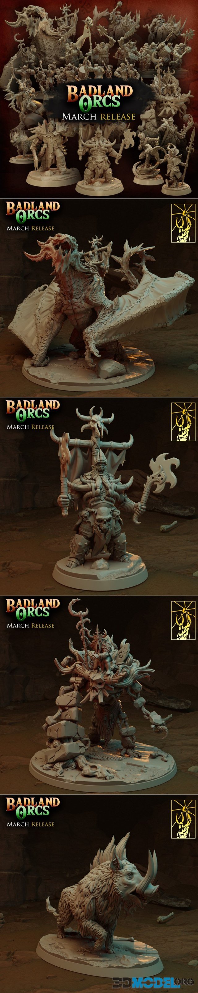 Titan Forge Miniatures - Badland Orcs March 2022 – Printable