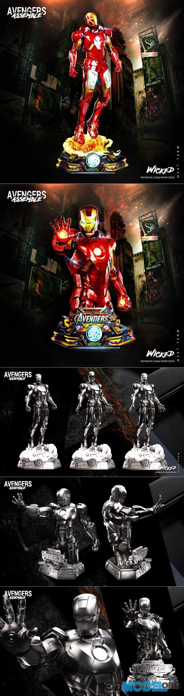 Wicked - Iron Man Statue and Bust – Printable