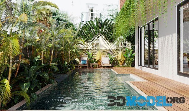 Exterior Pool House by Diep Nguyen
