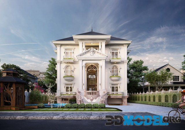 3D Exterior Villa Scene By Dinh Van Cong