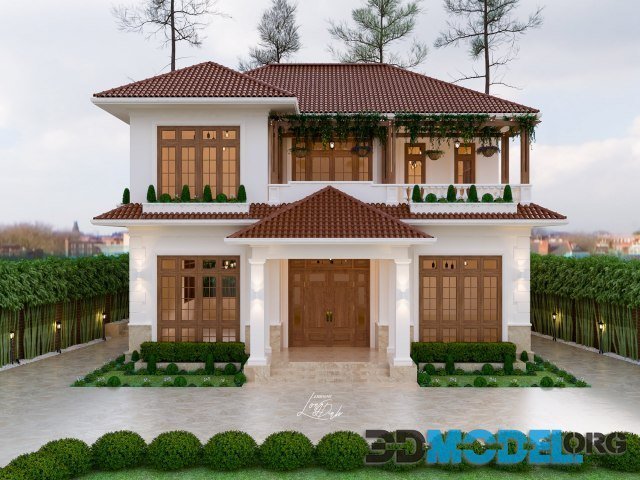 3D Exterior Villa Scene By Long Dinh