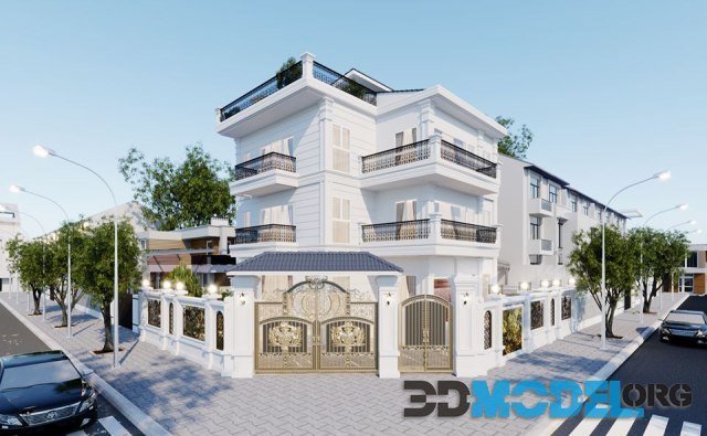 3D Exterior Villa Scene By QuanTran