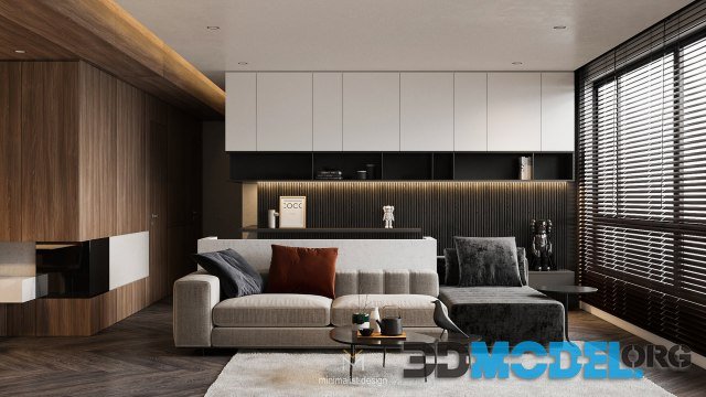 3D Interior Kitchen – Livingroom 138 Scene By Tran An