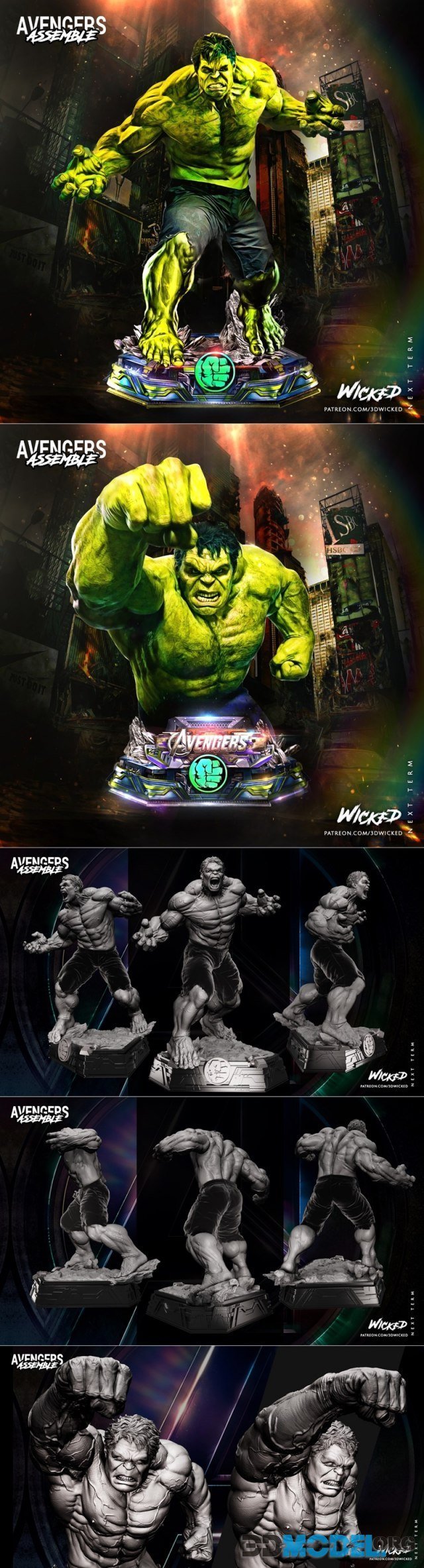 Wicked - Hulk (Red Hulk) and Bust – Printable