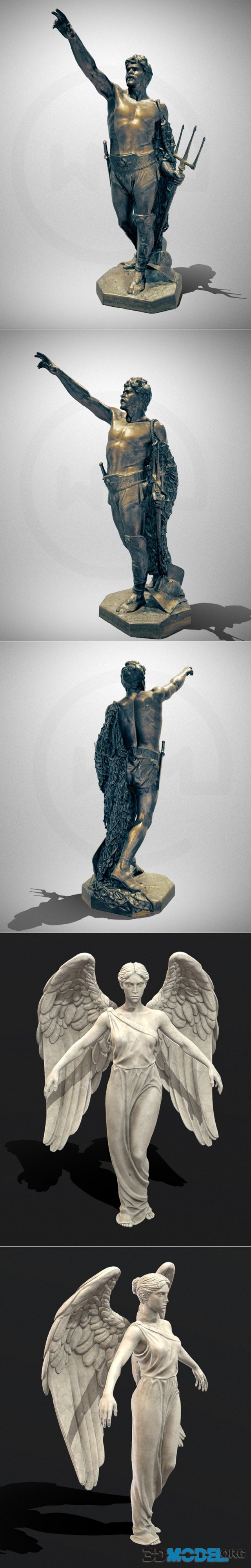 Sculpture of a Roman gladiator and Angel Statue – Printable