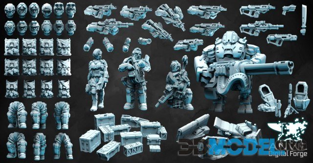 Anvil Digital Forge – Sci-Fi Drop Troopers (Printable Set)