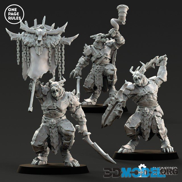 3D Model – One Page Rules – Beastmen Elites (Printable)