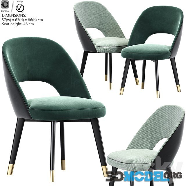 3D Model – Colette Dining Chair by Baxter