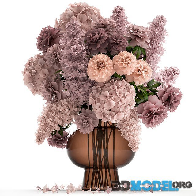 Bouquet 144 with hydrangea, carnation, peonies, Lilac