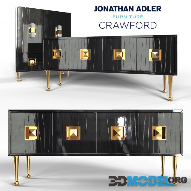 Set of Crawford console & cabinet by Jonathan Adler