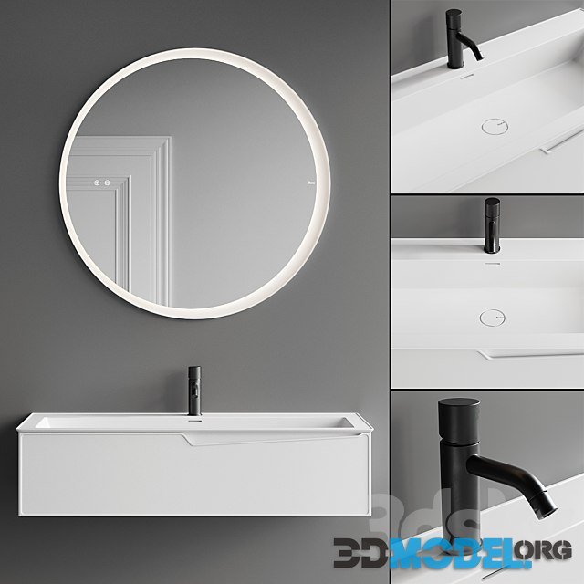 Fiora Frame Vanity Unit Set with mirror Motif