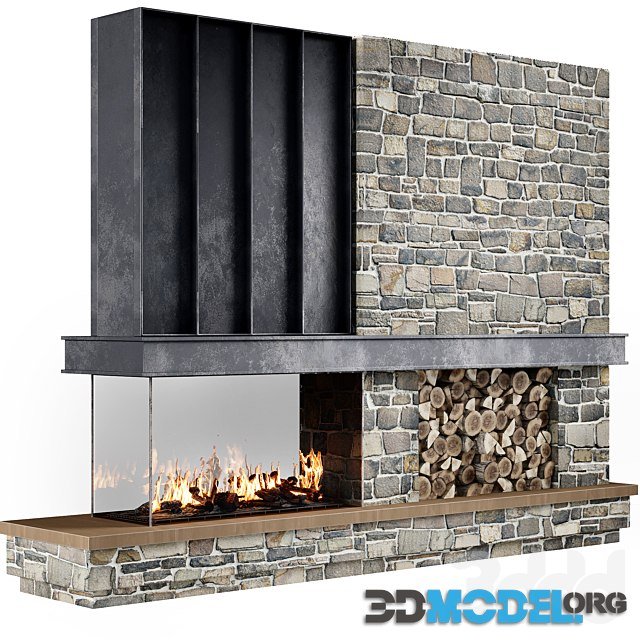 Fireplace Modern 79 with wood-burning stove