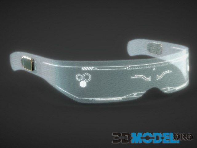 Futuristic Cyberpunk Sci-fi Glasses PBR