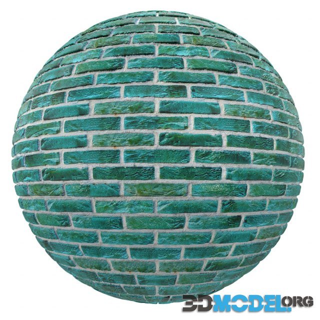 Green brick wall