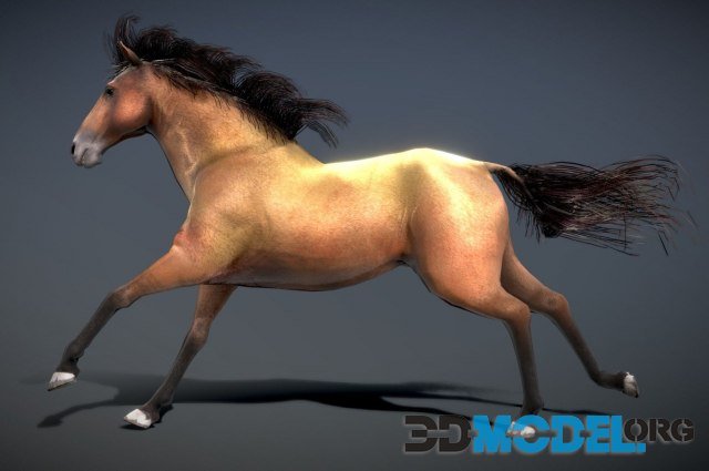 Horse - Spanish Mustang Brown - PBR