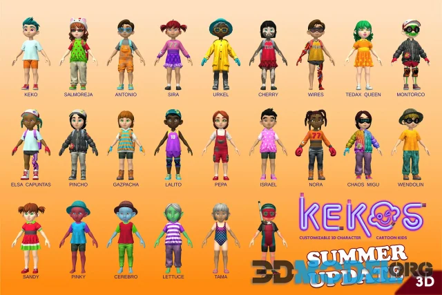 Kekos - Customizable 3D Character Cartoon Kids