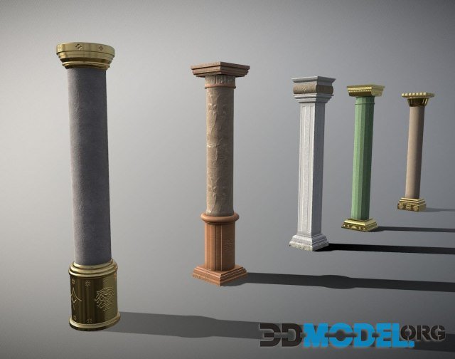 Large Ancient Columns Set PBR