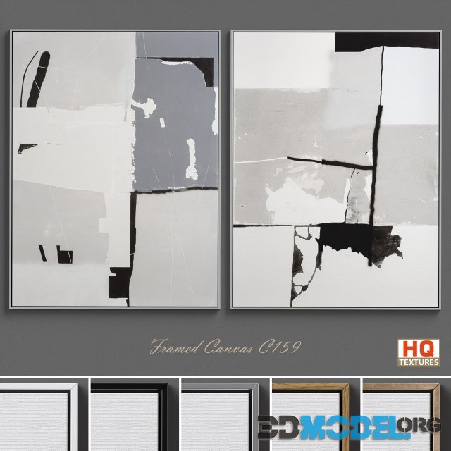 Large Living Room Wall Art C 159 (Black, White, Gray)