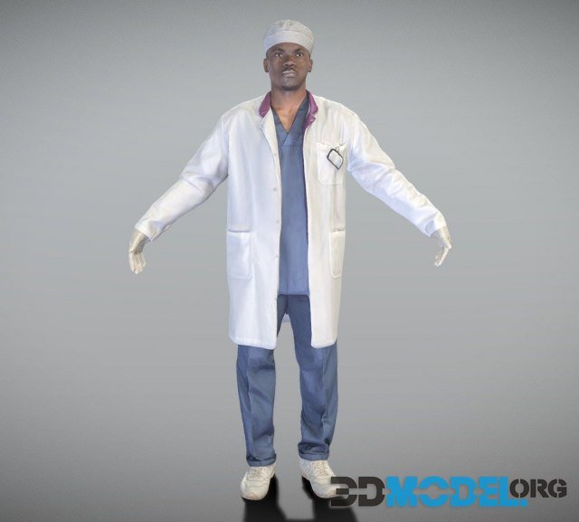Male young medical doctor in A-pose