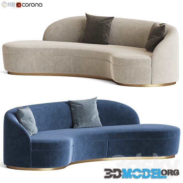 Otium Curved Sofa Capital Collection (with pillows)