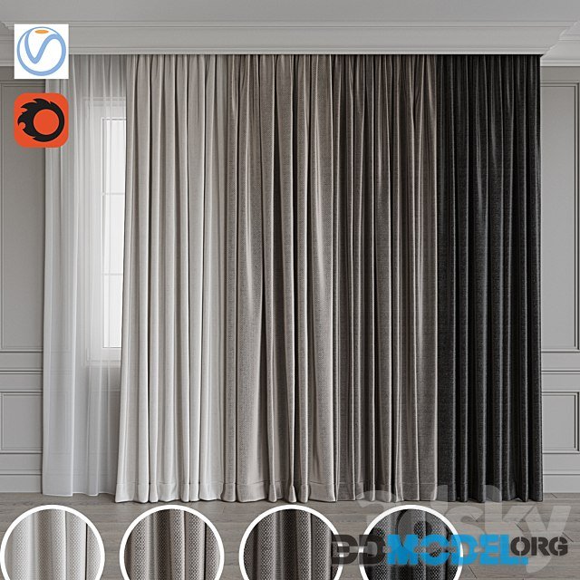 Set of Curtains 105 (4 colors and tulle)
