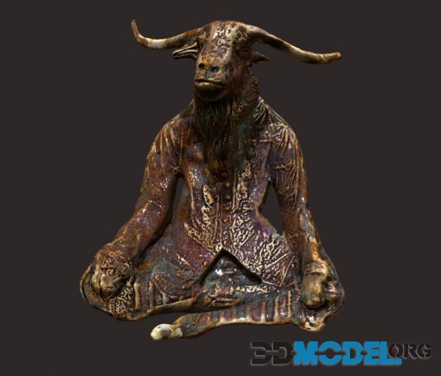 Statue Sitting Goat PBR