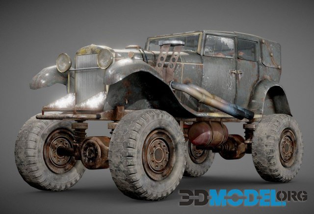 3D Model The BigBen Huge Post Apocalypse Monster Truck PBR   The Bigben Huge Post Apocalypse Monster Truck Pbr 