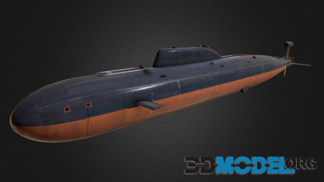 The nuclear submarine project 945 Barracuda (PBR textured)