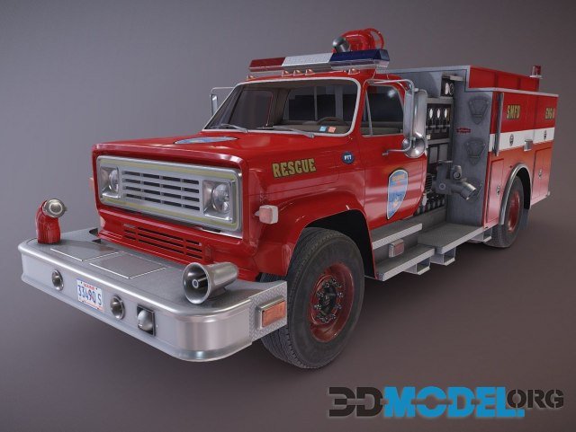 Vintage fire truck (PBR textured)