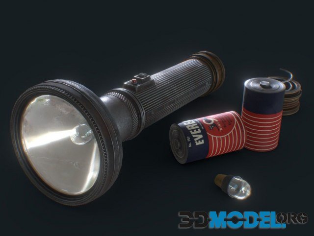 Vintage Police Flashlight with Batteries PBR