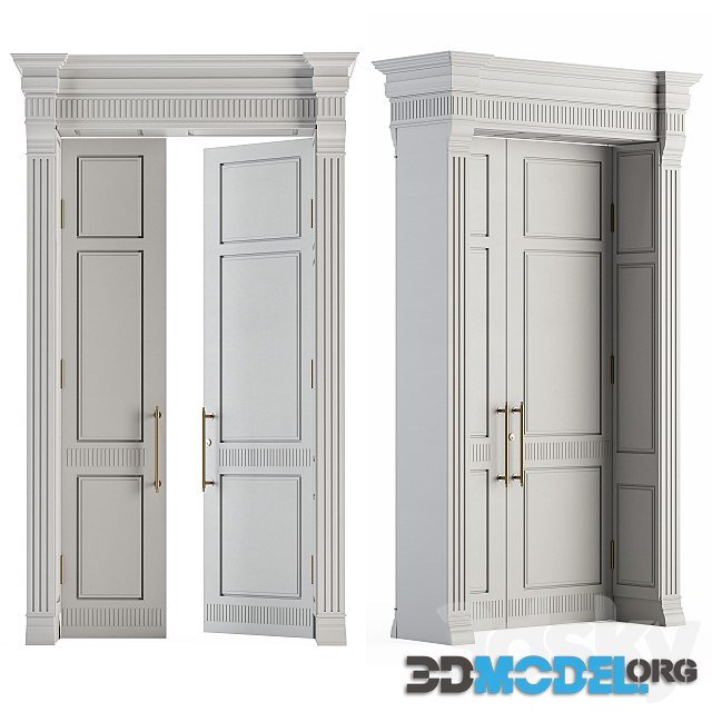 White Wooden Classic Door Set 27by ProfilDoors