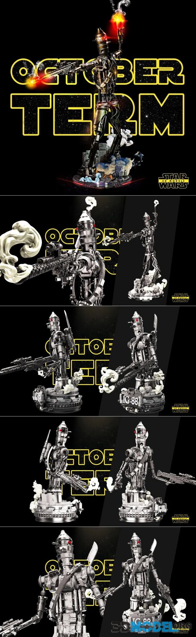 IG-88 Sculpture and Bust – Star Wars – Printable