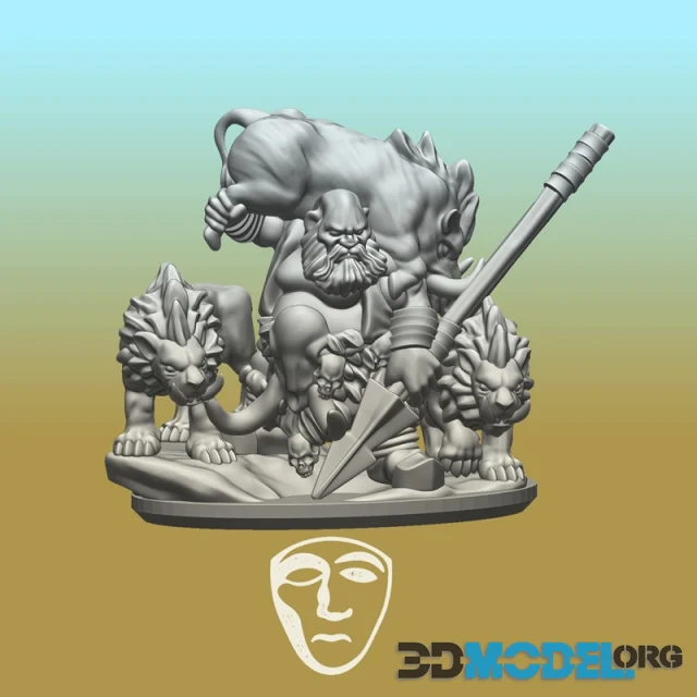 Ogre Hunter with two Sabredons – Printable